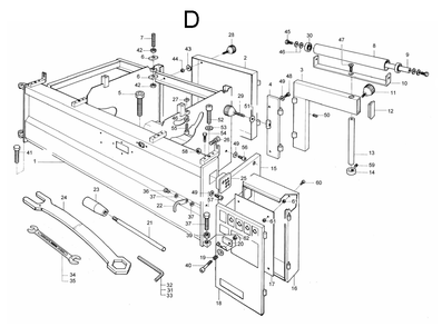 Fig-D Diagram and Parts List for 1791288K  Powermatic Chop Saw