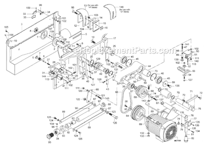 Page C Diagram and Parts List for HPS126  Powermatic Table Saw