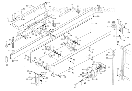 Part Location Diagram of TS-1490101 Powermatic Hex Cap Screw