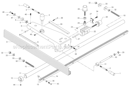 Page F Diagram and Parts List for HPS67-1 1791286 Powermatic Table Saw