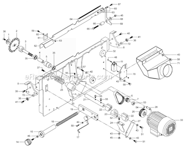 Page B Diagram and Parts List for HPS67 1791287 Powermatic Table Saw