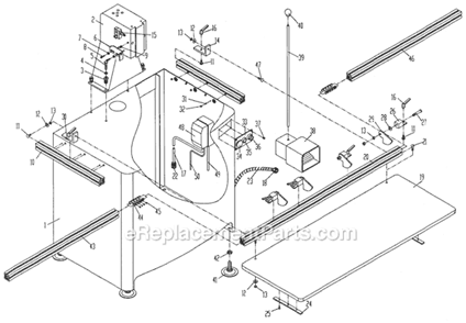 Page A Diagram and Parts List for LBM21 1791301 Powermatic Boring Machine
