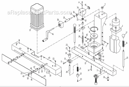 Page B Diagram and Parts List for LBM21 1791301 Powermatic Boring Machine