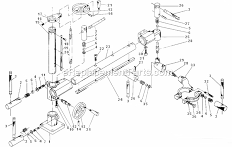Page D Diagram and Parts List for PF34  Powermatic Power Feeder