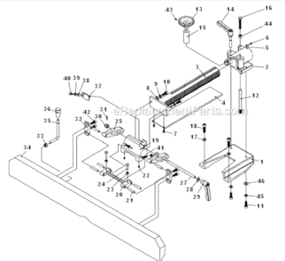 Fence_Assembly Diagram and Parts List for PJ1696 1791283 Powermatic Planer Jointer