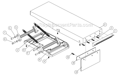 Outfeed_Table_Assembly Diagram and Parts List for PJ1696 1791283 Powermatic Planer Jointer