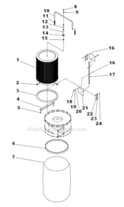 Canister_Filter_System Diagram and Parts List for PM1300TX-CK 1791079K Powermatic Dust Collector