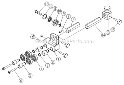 Part Location Diagram of PM9-PM1500-095-01 Powermatic UPPER BLADE GUIDE SUPPORT