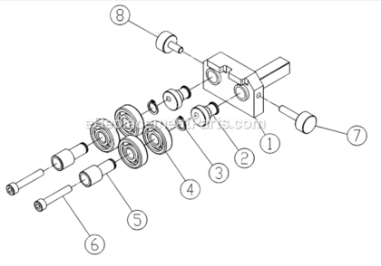 Part Location Diagram of PM9-PM1500-096-01 Powermatic LOWER BLADE GUIDE SUPPORT