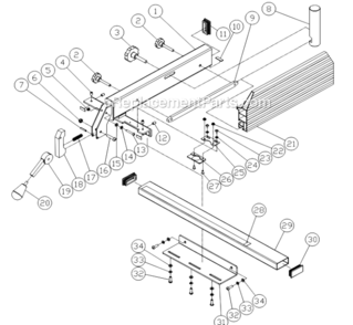 Part Location Diagram of PM9-PM1500-107-10 Powermatic NYLON PAD