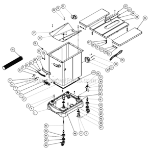 Table_And_Cabinet_Assembly Diagram and Parts List for PM2000 1792002K Powermatic Table Saw