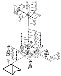 Caster Assembly Diagram and Parts List for PM2700 1280101C Powermatic Shaper