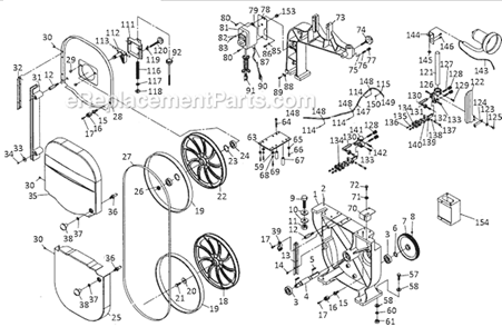 Page A Diagram and Parts List for PWBS-14CS 1791216K Powermatic Band Saw