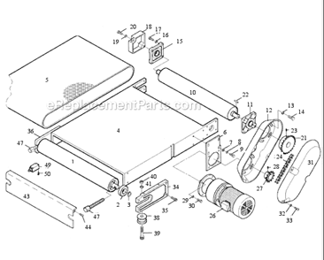 Conveyor Belt Diagram and Parts List for RB-25  Powermatic Sander Polisher