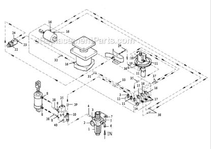 Air Regulator Diagram and Parts List for RB-25  Powermatic Sander Polisher