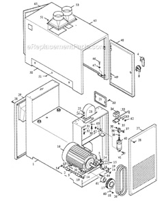 Cabinet And Motor Diagram and Parts List for RB-37  Powermatic Sander Polisher