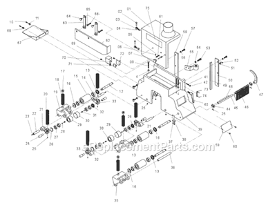 Page A Diagram and Parts List for SLR12  Powermatic Table Saw
