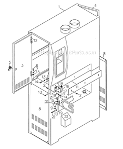 Upper Cabinet Diagram and Parts List for WB-25 1790825 Powermatic Sander Polisher