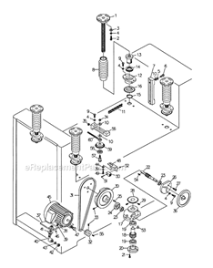 Table Raising Diagram and Parts List for WB-25 1790825 Powermatic Sander Polisher