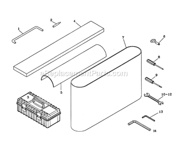 Sanding Belt Diagram and Parts List for WB-25 1790825 Powermatic Sander Polisher
