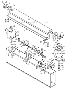 Tension Roller Diagram and Parts List for WB-25 1790825 Powermatic Sander Polisher