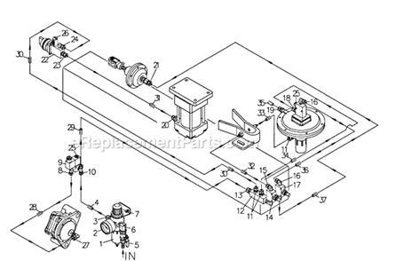 Air Regulator Diagram and Parts List for WB-43 1790843 Powermatic Sander Polisher