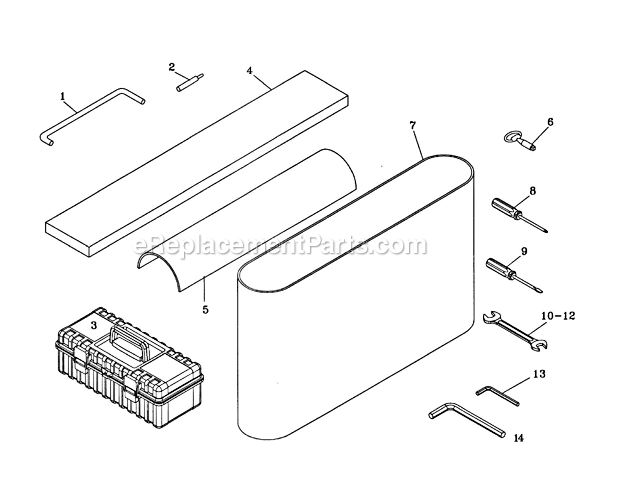 Sanding Belt Diagram and Parts List for WB-25 1790825 Powermatic Sander Polisher