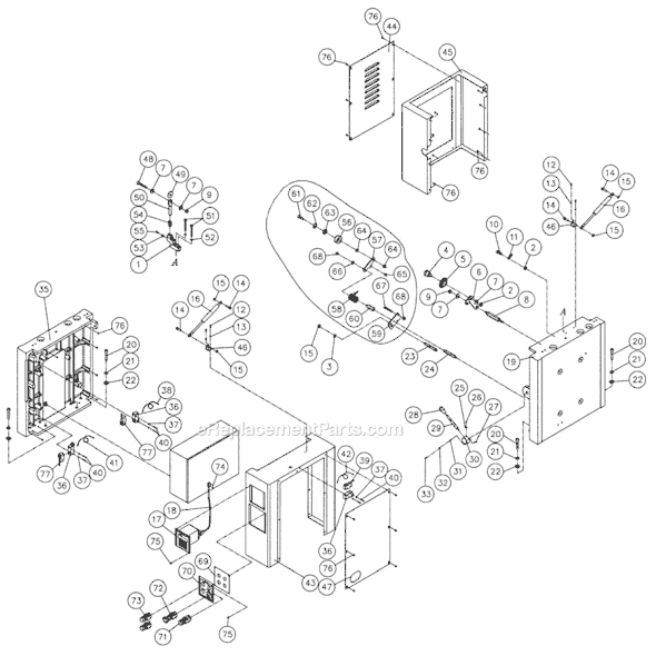 Page A Diagram and Parts List for WP2510 1791303 Powermatic Planer Jointer