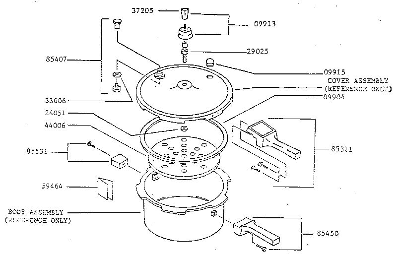 Replacement Parts Diagram and Parts List for 01350  Presto Pressure Cooker