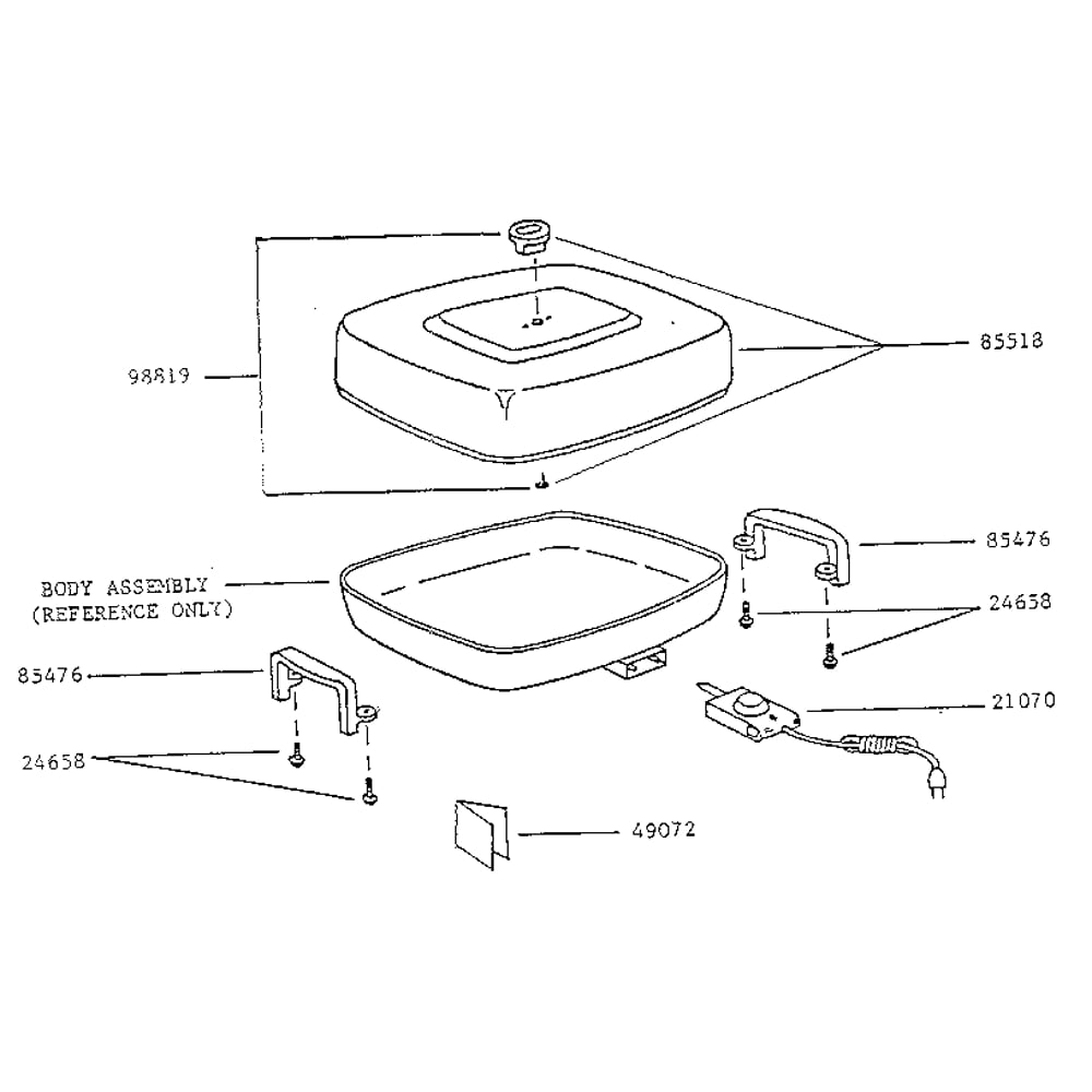 Replacement Parts Diagram and Parts List for 0681012  Presto Miscellaneous