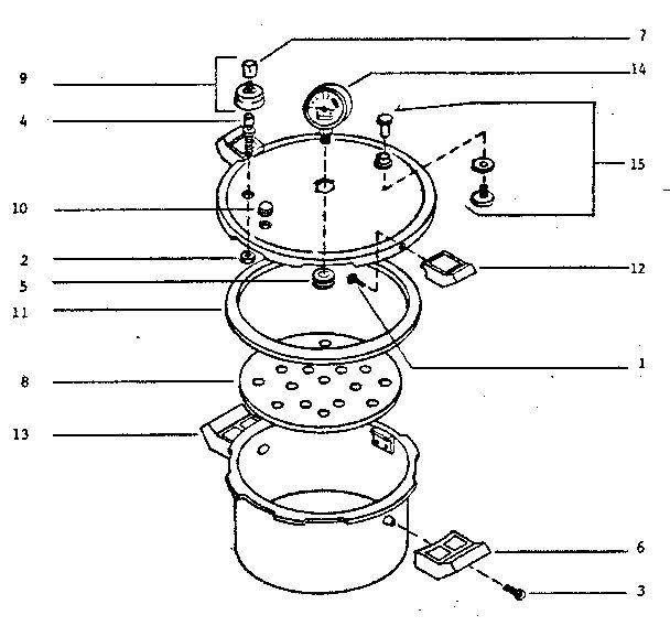 Replacement Parts Diagram and Parts List for 5174  Presto Pressure Cooker