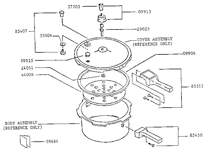 Replacement Parts Diagram and Parts List for 01310  Presto Pressure Cooker