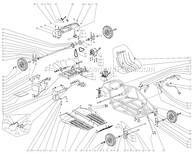 Page A Diagram and Parts List for DUNEBUGGY  Razor Miscellaneous