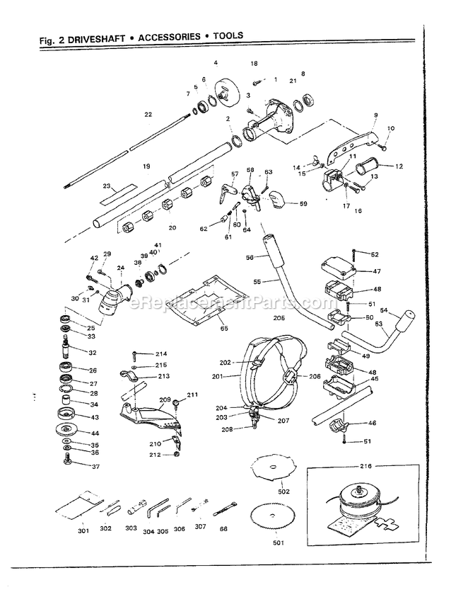 Drive Diagram and Parts List for BC430DWM 000001 AND UP RedMax Brush Cutter