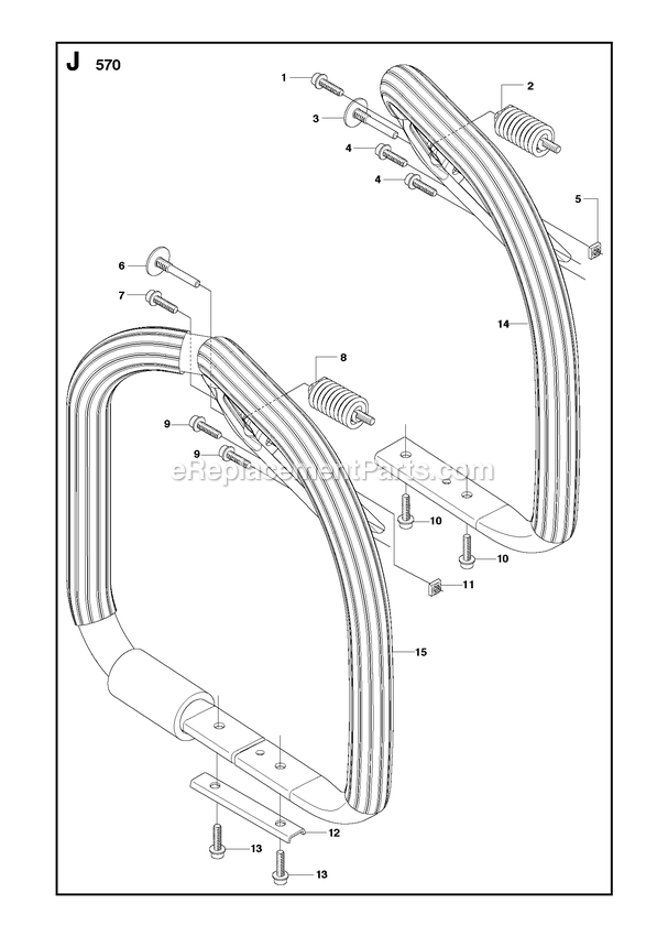 Handle Diagram and Parts List for GZ7000 000001 AND UP RedMax Chainsaw