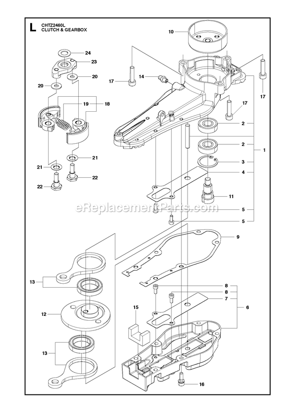 Clutch Diagram and Parts List for CHTZ2460L (967334901)(2020-03) RedMax Hedge Trimmer