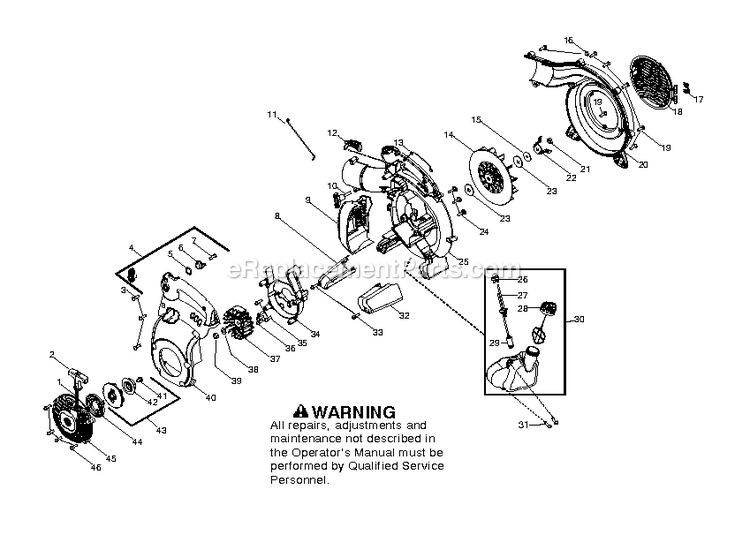 Housing Diagram and Parts List for HB280  RedMax Leaf Blower / Vacuum