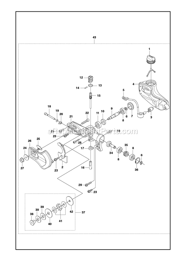 Saw Head Diagram and Parts List for PSTZ260S (970450001)(2019-10) RedMax Pole Saw