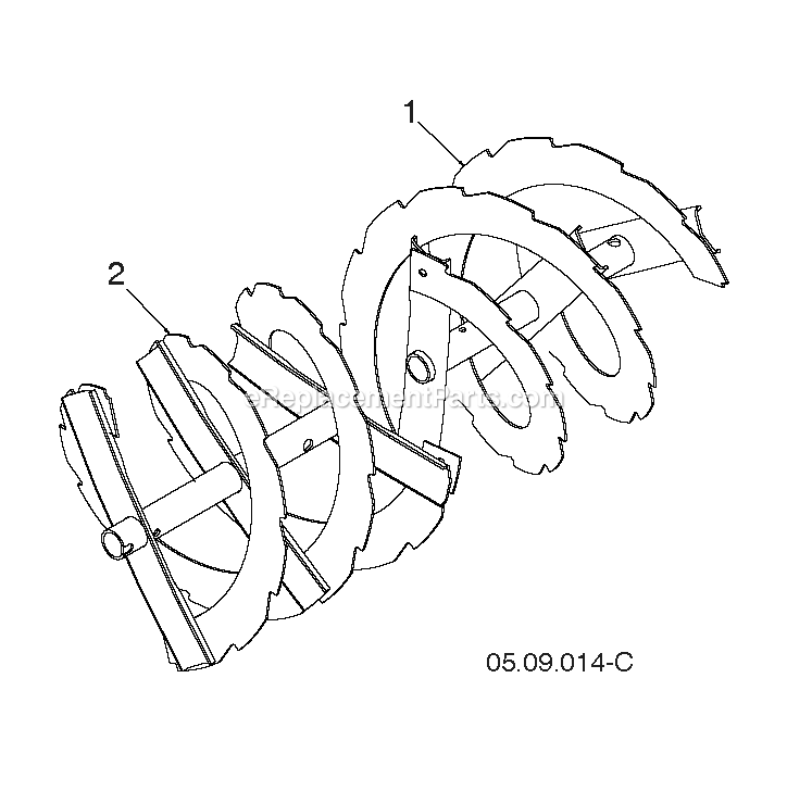 Auger Housing And Impeller 3 Diagram and Parts List for DST30 (96192010801)(2019-04) RedMax Snow Blower