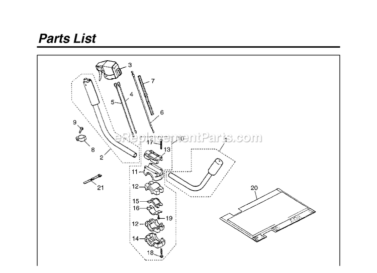 Product Complete Diagram and Parts List for W-HANDLEKIT (526018801)(2010-07) RedMax Lawn Tractor Accessories