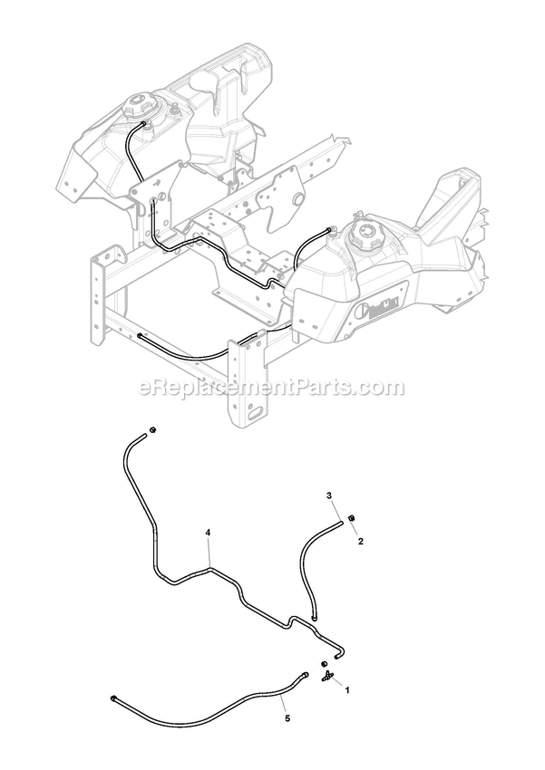 Fuel Tank 1 Diagram and Parts List for CZT60X  RedMax Lawn Tractor