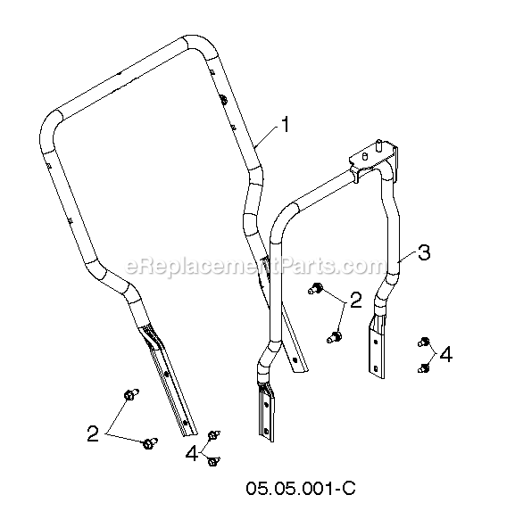 Handle 1 Diagram and Parts List for DST27 (96192010700)(2018-04) RedMax Snow Blower