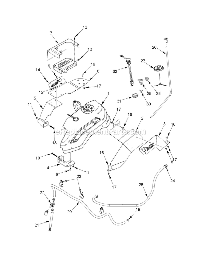 Fuel System Diagram and Parts List for CV48 (970465201)(2020-02) RedMax Lawn Tractor