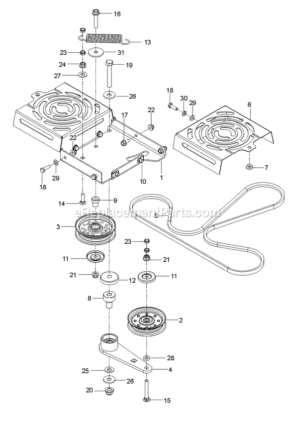 Hydraulic Frame Diagram and Parts List for RZT48X (967671001-00)(2019-02) RedMax Lawn Tractor