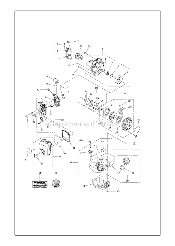 Engine 2 Diagram and Parts List for PSTZ260S (970450001)(2019-10) RedMax Pole Saw