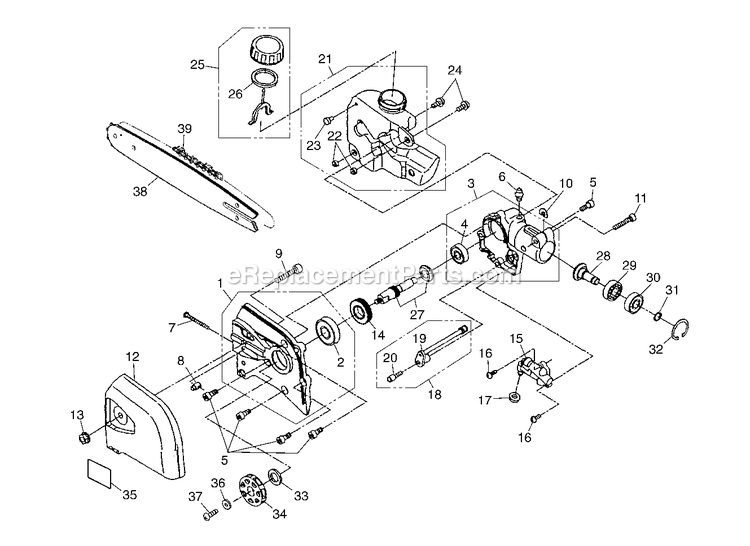 Cutting Equipment Diagram and Parts List for PSZ2460S (00100101 AND UP)(2012-08) RedMax Pole Saw
