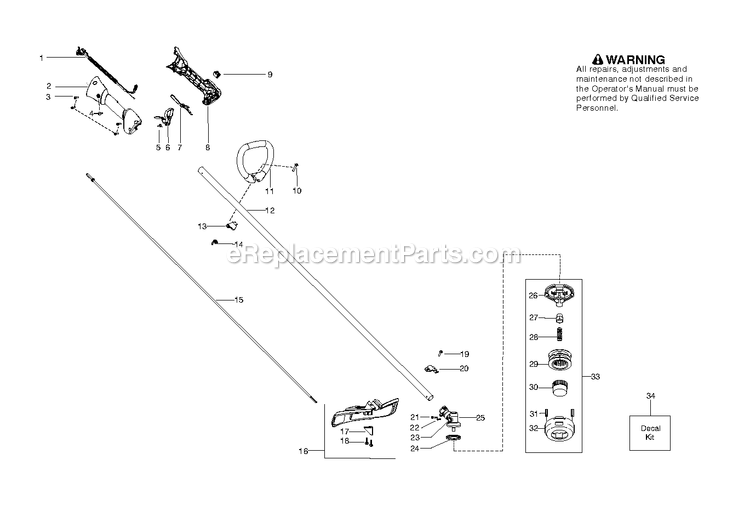 Shaft And Handle Diagram and Parts List for BC280 000001 AND UP RedMax Edger