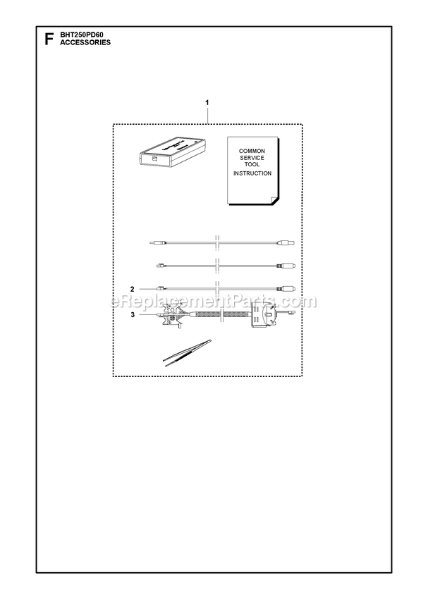 Accessories Diagram and Parts List for BHT250PD60  RedMax Hedge Trimmer