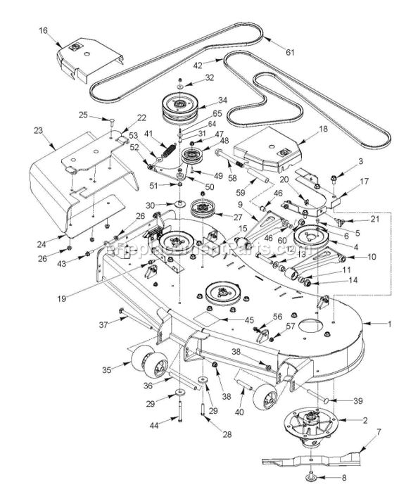 Mower Deck / Cutting Deck Diagram and Parts List for CV48 (970465201)(2020-02) RedMax Lawn Tractor