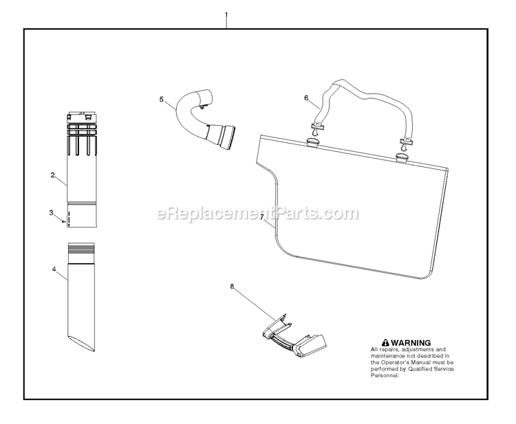 Vac Kit Diagram and Parts List for VK280 (952711677)(2011-03) RedMax Lawn Tractor Accessories
